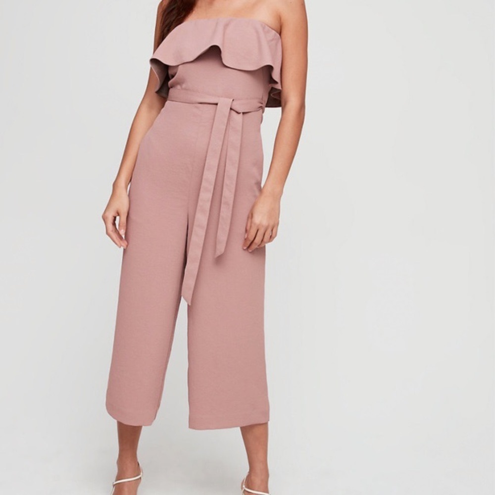 Babaton Flutter Strapless, Ruffled Jumpsuit - image 1